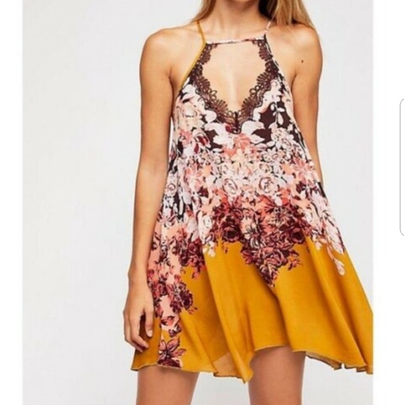 Free People Dresses & Skirts - Free People Floral Haze Mini Slip Dress M